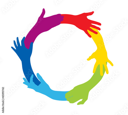 team in a circle