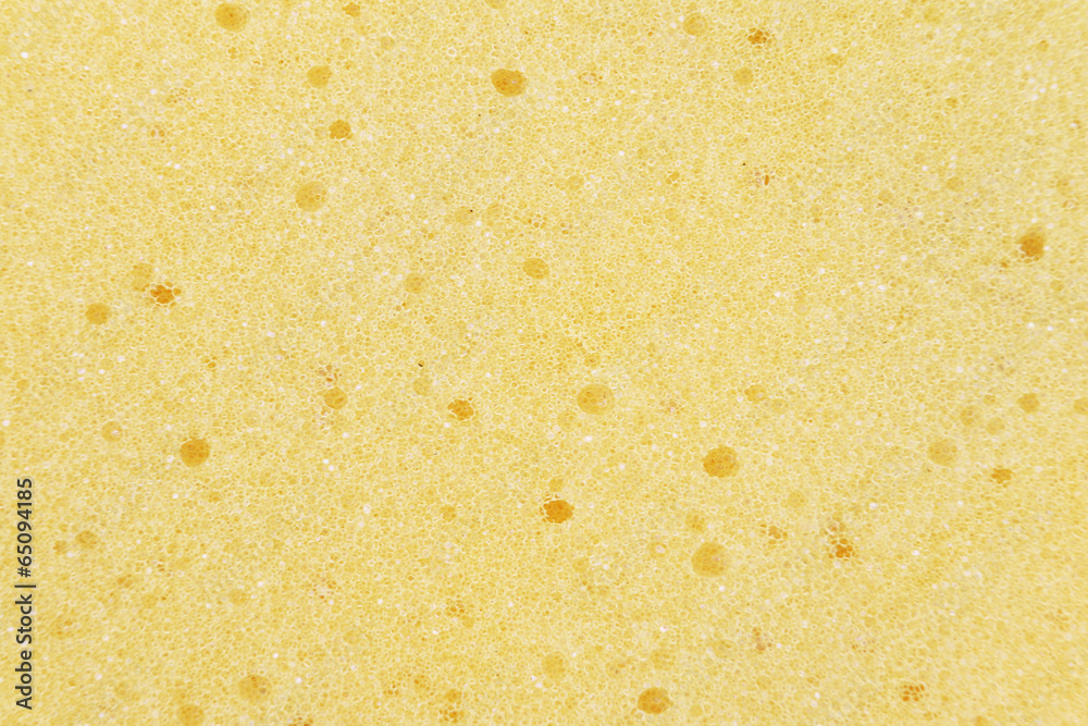 Yellow sponge background.