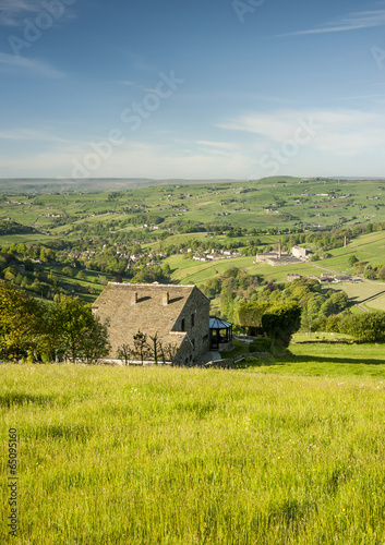 house overlooking yorkshire dales valley photo