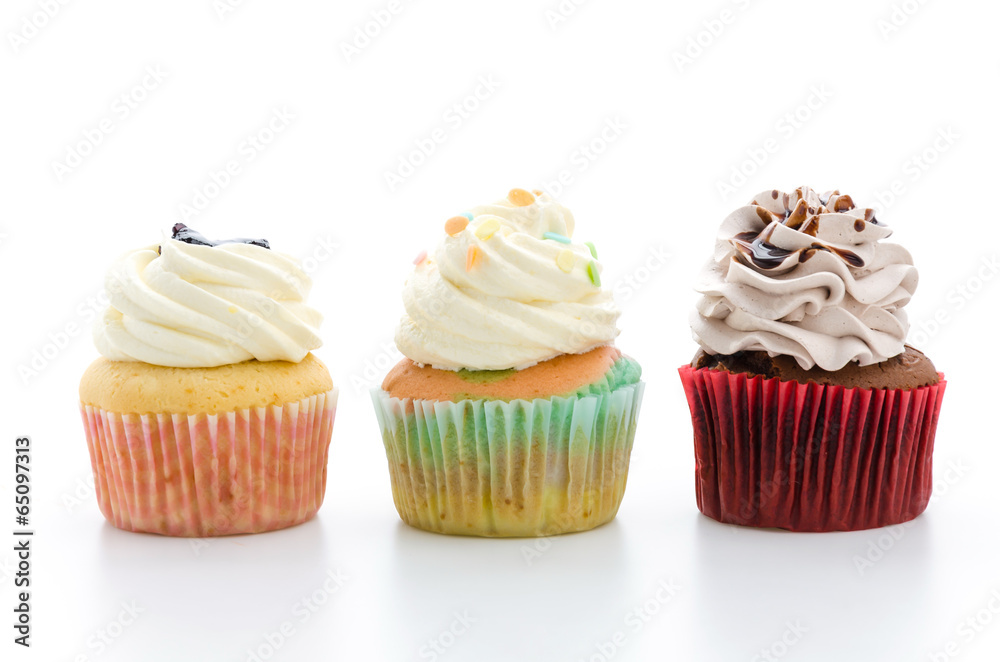 Cupcakes isolated on white background