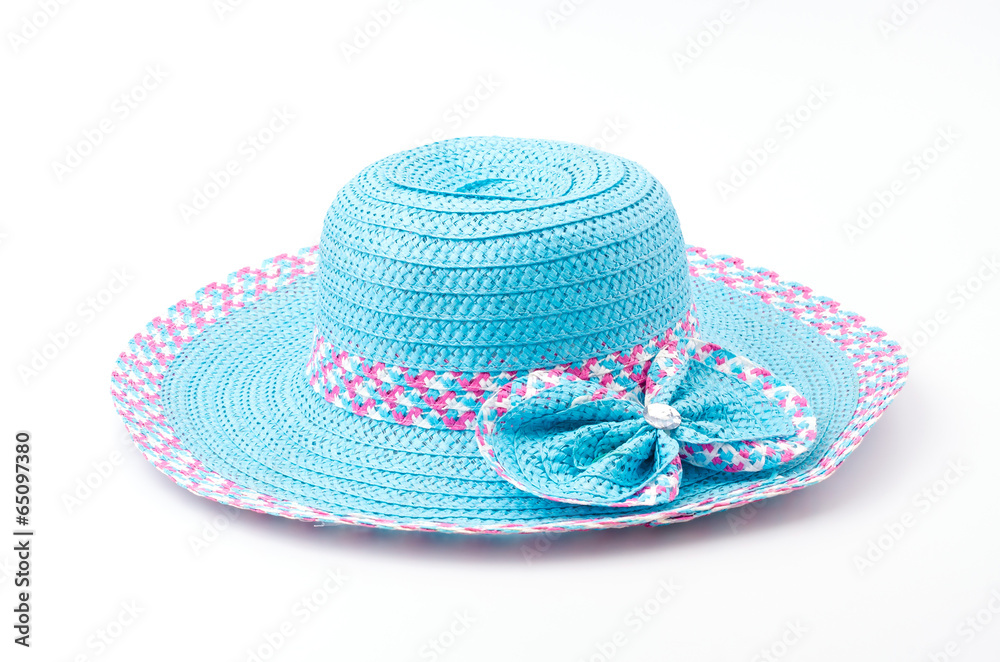 Beach hat isolated white background Beach hat isolated white background