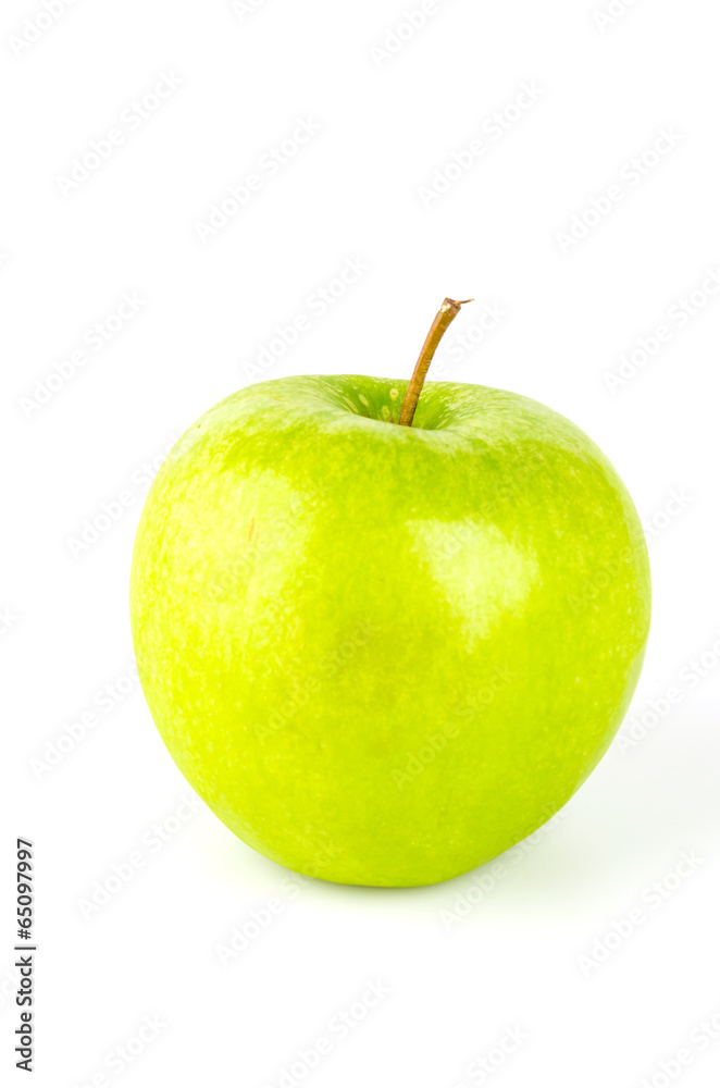 Green apple isolated white background