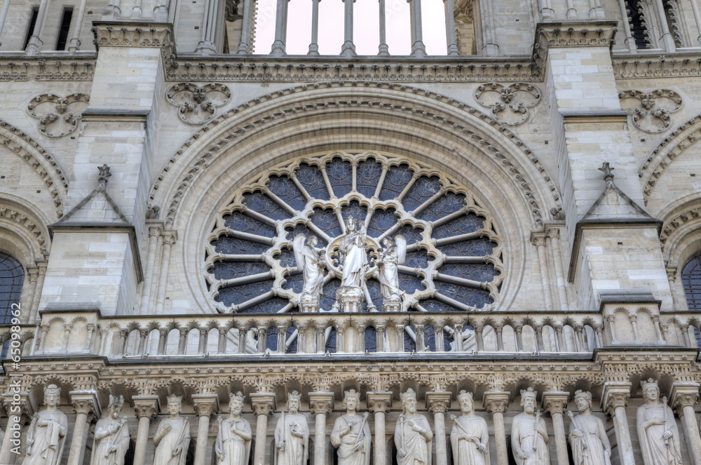 The Notre dame de Paris church. Decoration elements. Paris, Fran