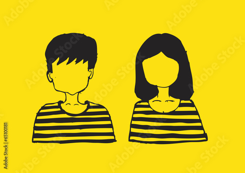 Cartoon faces Set hand drawing illustration
