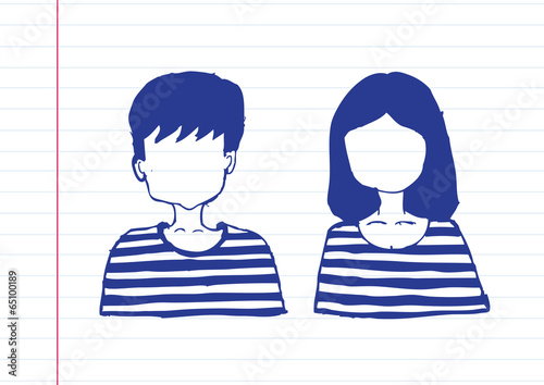 Cartoon faces Set hand drawing illustration