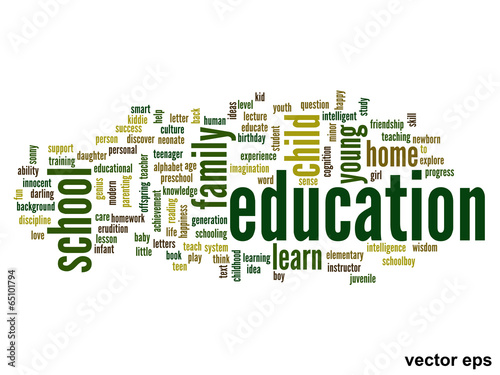 Vector conceptual education word cloud