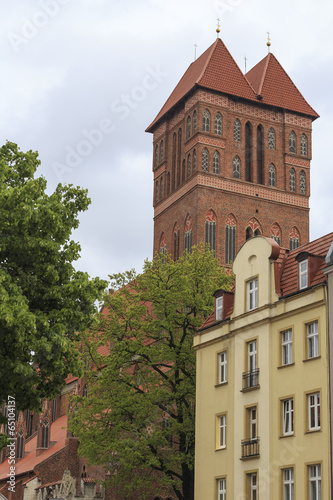 Renewed bell tower of St James church in Torun, Poland