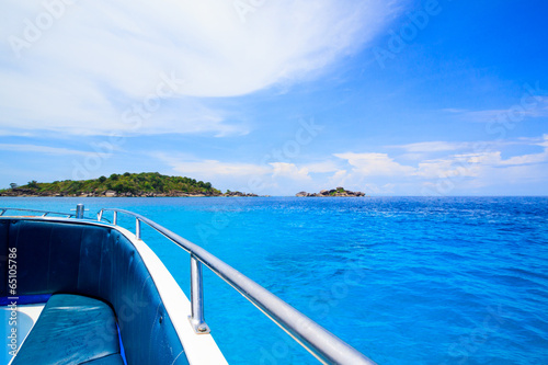 A paradise with perfect crystal clear sea on a speed boat, Simil © borilove