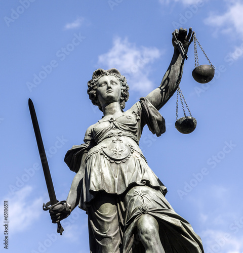 Justitia, a monument in Frankfurt, Germany