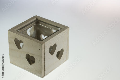 Obraz na płótnie Scatola di cuori in legno w salonie