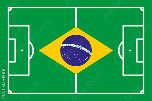 football field BRASIL background - vector illustration