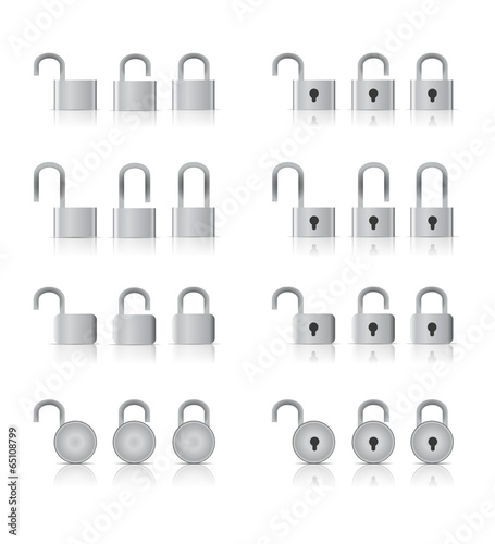 Illustration of different types of locks