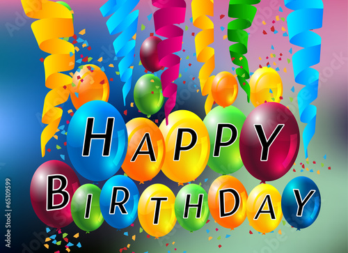 abstract celebration birthday background with colorful balloons