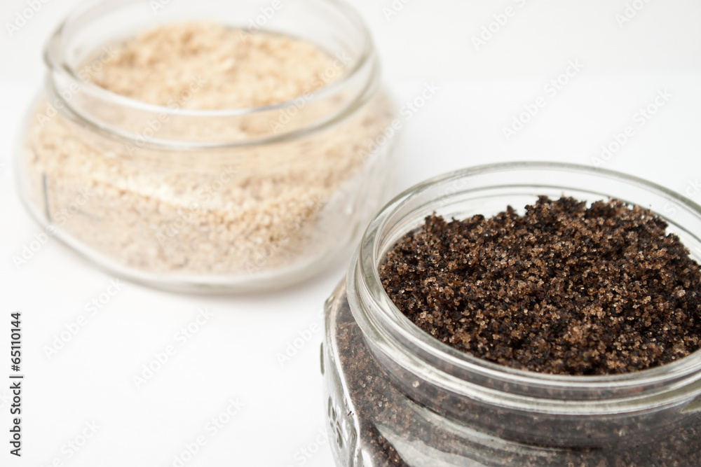 Two homemade bath scrubs Two homemade bath scrubs
