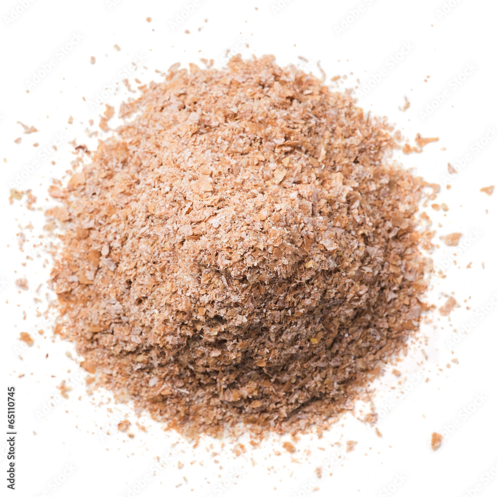 Wheat bran isolated on white background Wheat bran isolated on white background