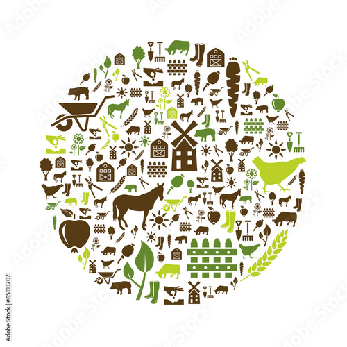 farm icons in circle