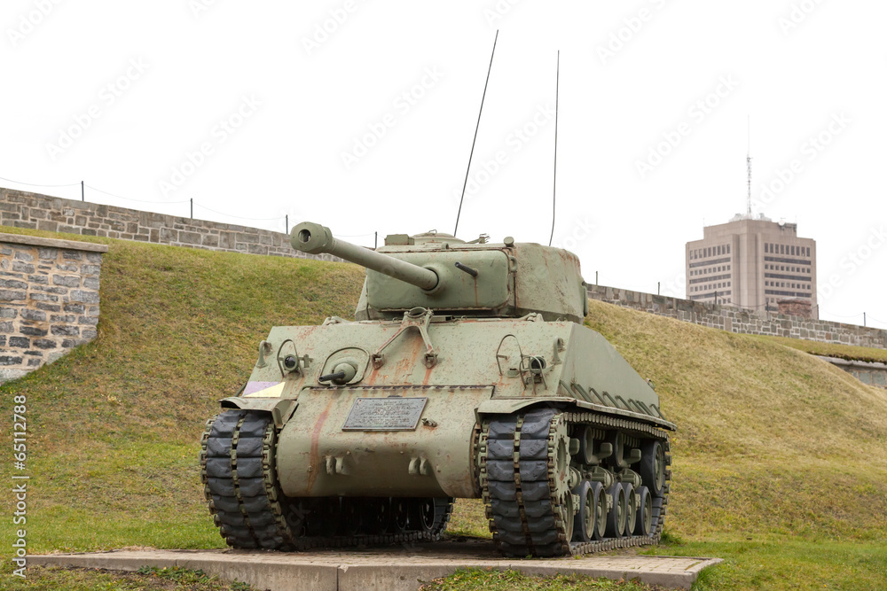 Military tank in a fort, Citadelle Of Quebec, Quebec City, Quebe
