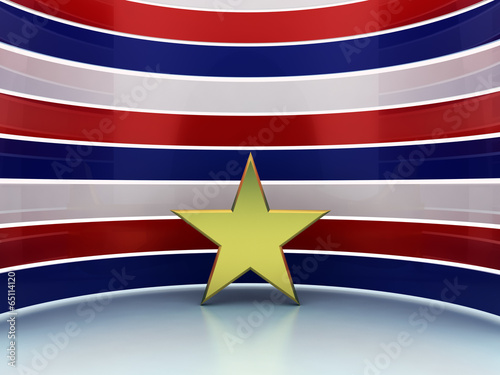 Gold star red blue white