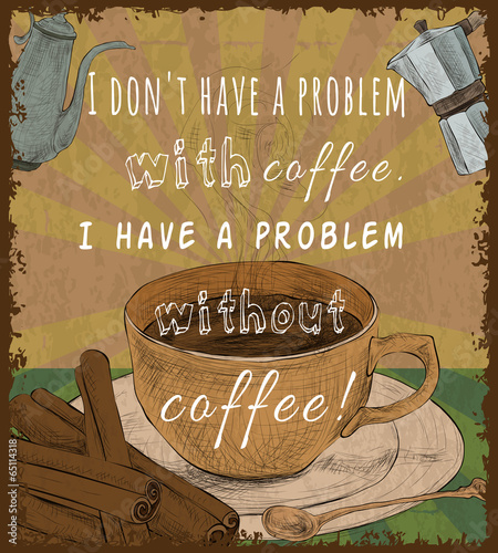 Retro coffee cup poster
