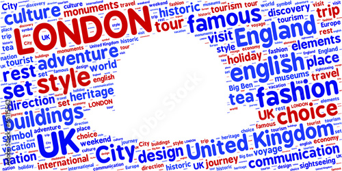 english bowler shaped vector tag cloud