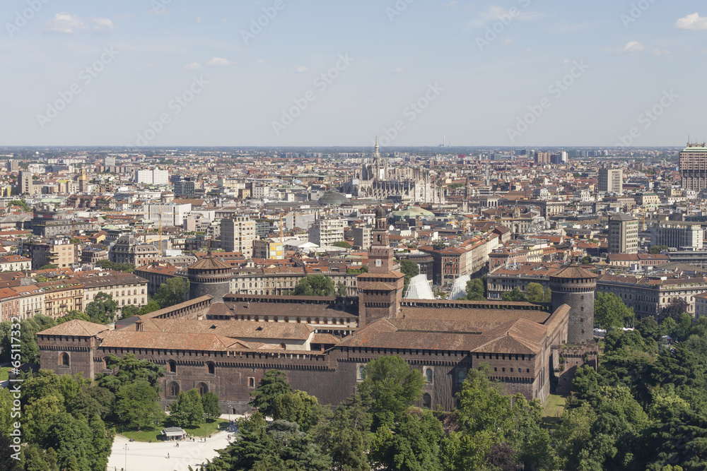 Vista panoramica della città di Milano