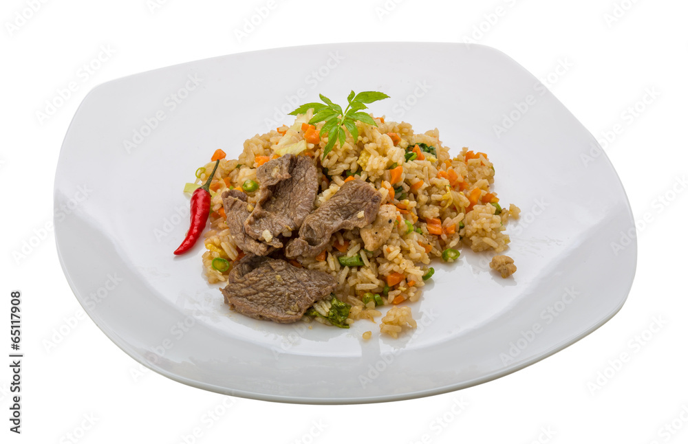 Fried rice with beef