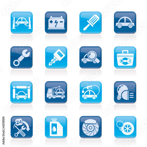 Car service maintenance icons - vector icon set