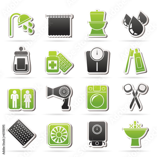 Bathroom and Personal Care icons- vector icon set 2
