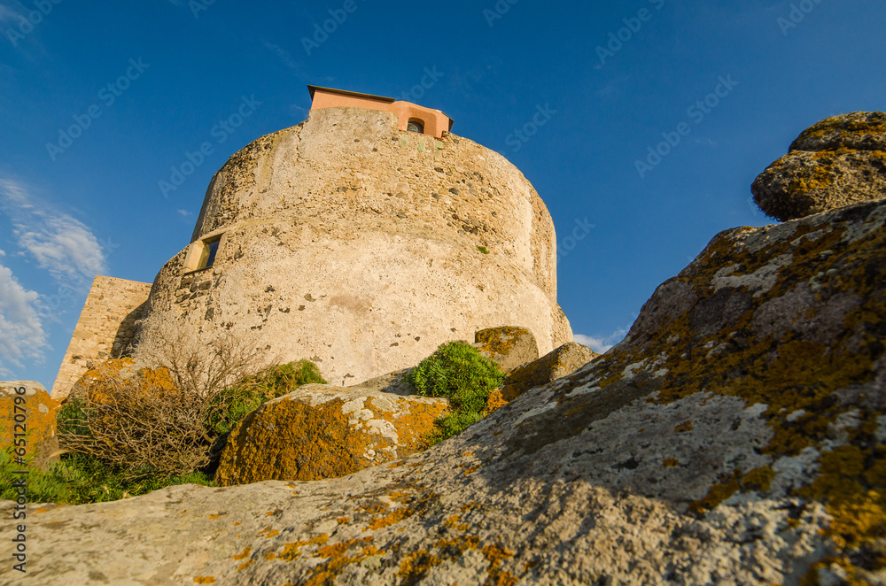 Defensive tower of San Giovanni di Sinis, Sardinia, Italy