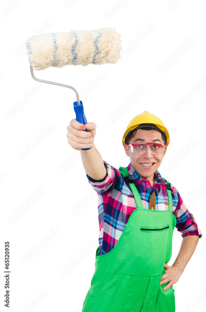 Funny painter isolated on white Funny painter isolated on white