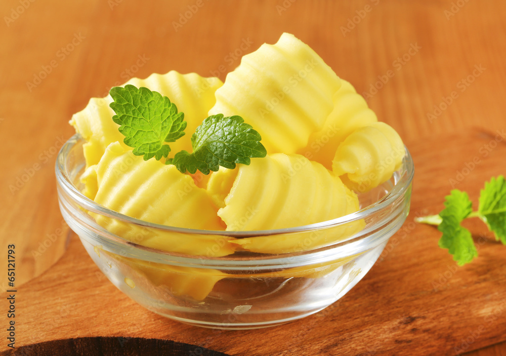 Bowl of butter curls Bowl of butter curls