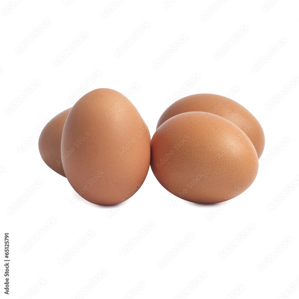 four eggs isolated on white background four eggs isolated on white background