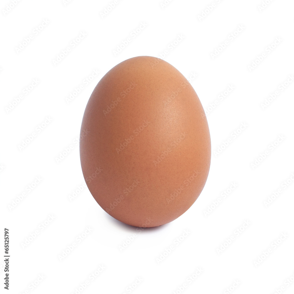 Single brown chicken egg isolated on white Single brown chicken egg isolated on white