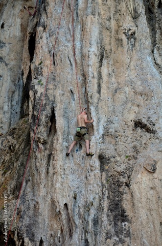 Rock climbing man