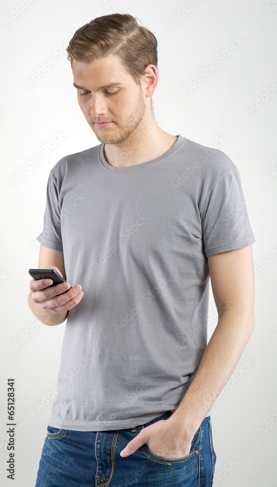 man using smartphone man using smartphone