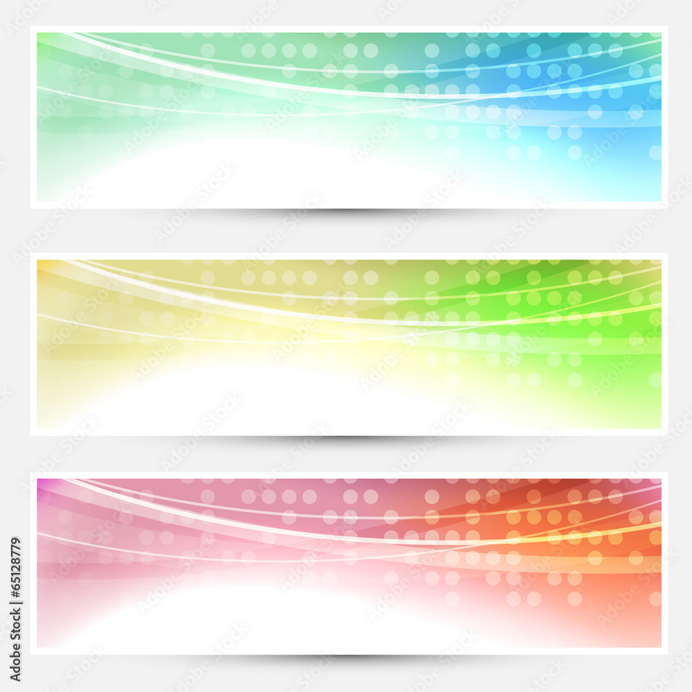 Abstract bright colorful banners set - web