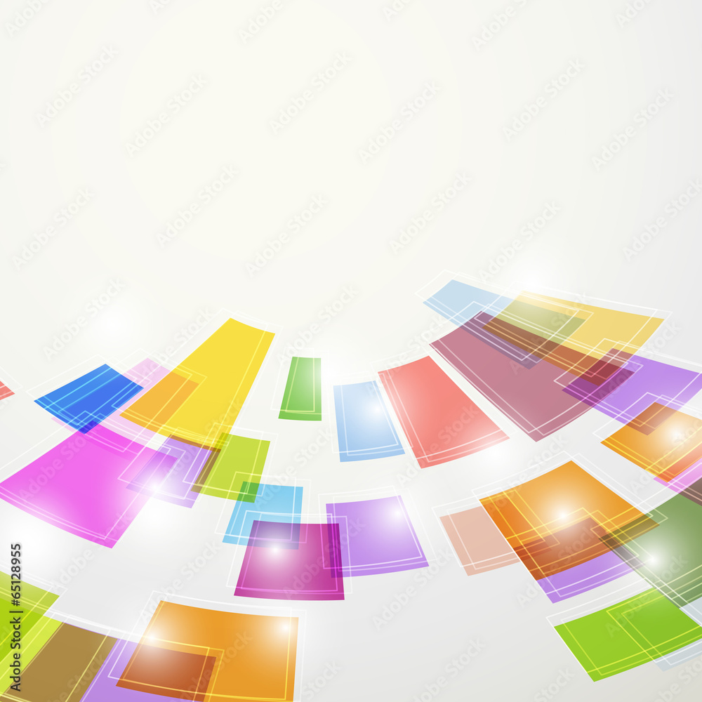 Bright colorful abstract square elements fly Bright colorful abstract square elements fly