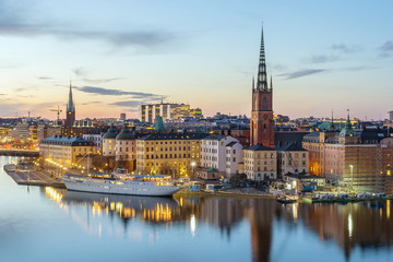 Keuken achterwand Stockholm Riddarholmen kerk aan het water  © borisb17
