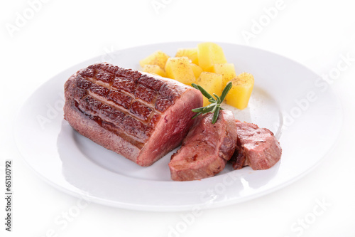 grilled duck breast and potato