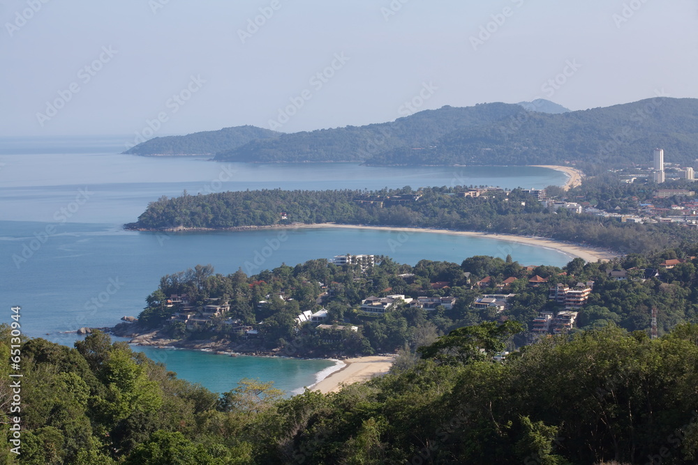 Phuket three bays from Karon view point, Thailand Phuket three bays from Karon view point, Thailand