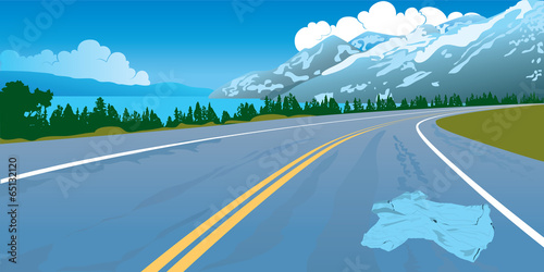 Road landscape crash danger mountains way