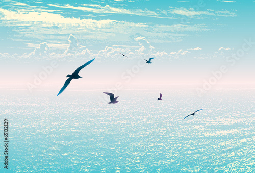 Sea sky landscape travel vacation
