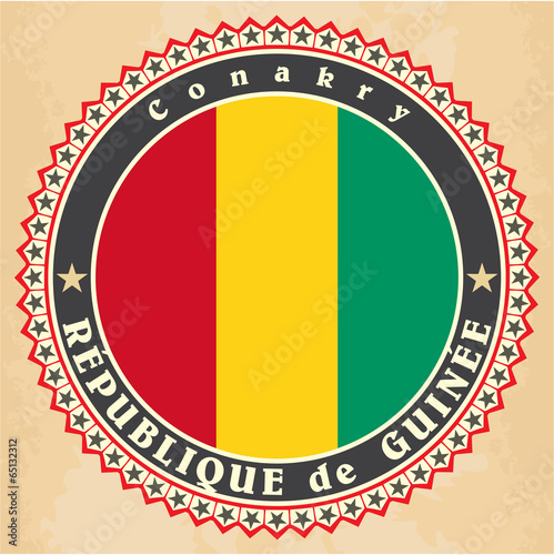 Vintage label cards of Guinea flag. Free Download Vintage label cards of Guinea flag. - GFXLoad