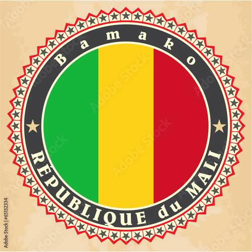 Vintage label cards of Mali flag. Free Download Vintage label cards of Mali flag. - GFXLoad