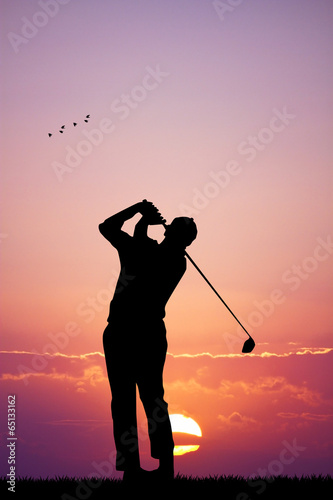 golf tournament at sunset