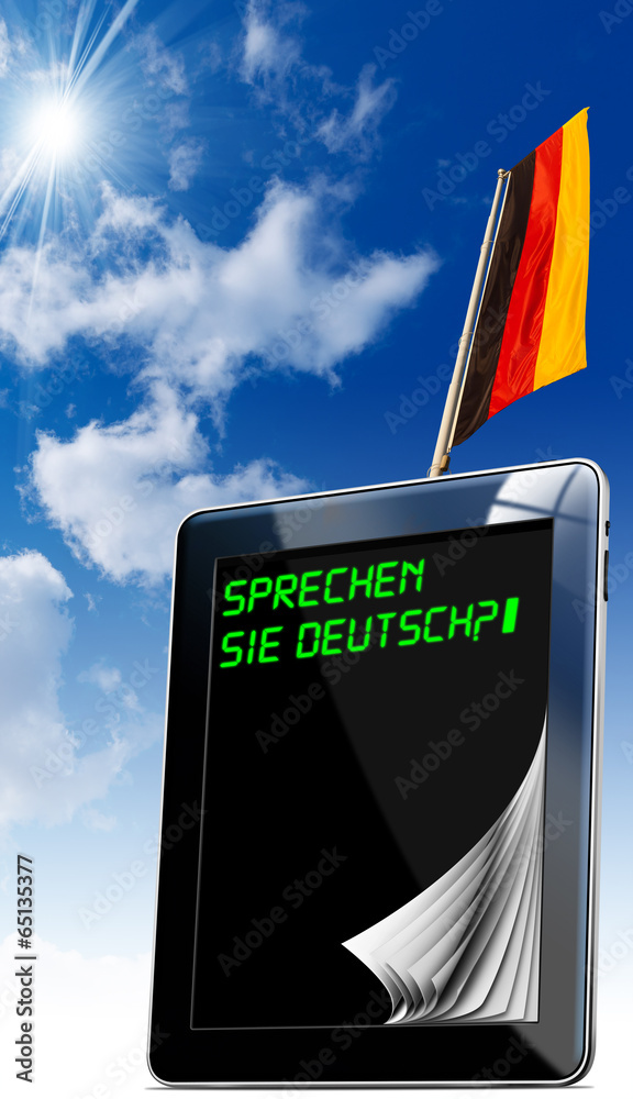 Sprechen Sie Deutsch? - Tablet Computer Illustration Stock | Adobe Stock