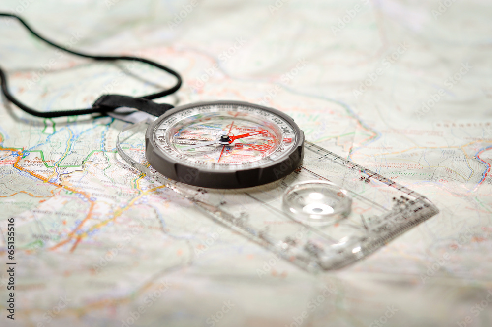 The concept of navigation in the area. Map and compass The concept of navigation in the area. Map and compass