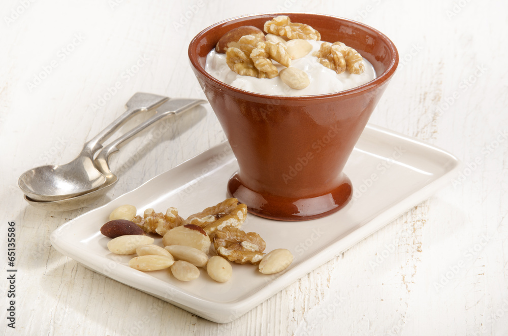yogurt with a nut mix