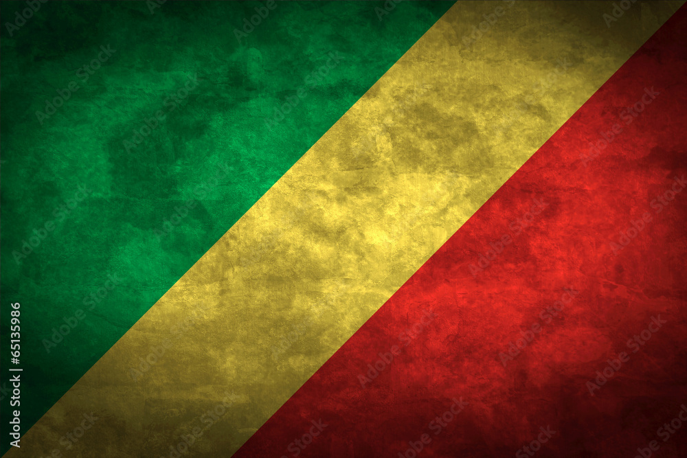 Fototapeta premium Republic of the Congo grunge flag