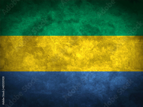 Gabon grunge flag